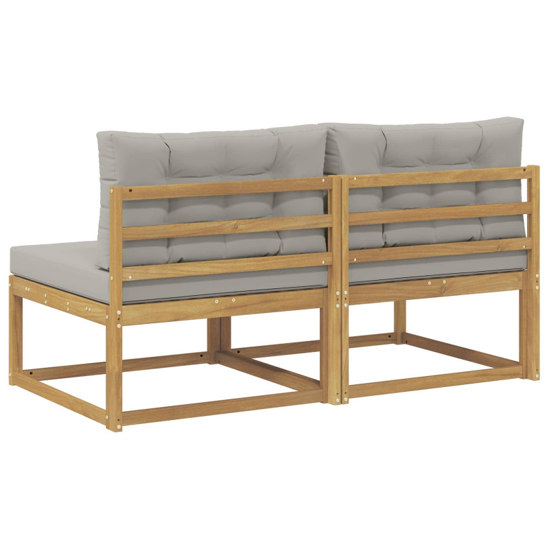 2 Sztuka Środkowa sofa ogrodowa Poliester Biały