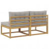 2 Sztuka Środkowa sofa ogrodowa Poliester Biały