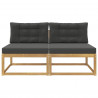 2 Sztuka Środkowa sofa ogrodowa Poliester Biały