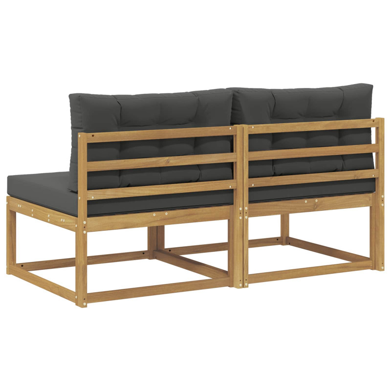 2 Sztuka Środkowa sofa ogrodowa Poliester Biały