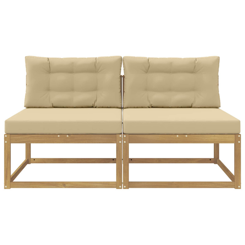 2 Sztuka Środkowa sofa ogrodowa Poliester Biały