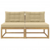 2 Sztuka Środkowa sofa ogrodowa Poliester Biały