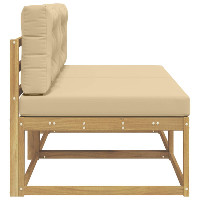 2 Sztuka Środkowa sofa ogrodowa Poliester Biały