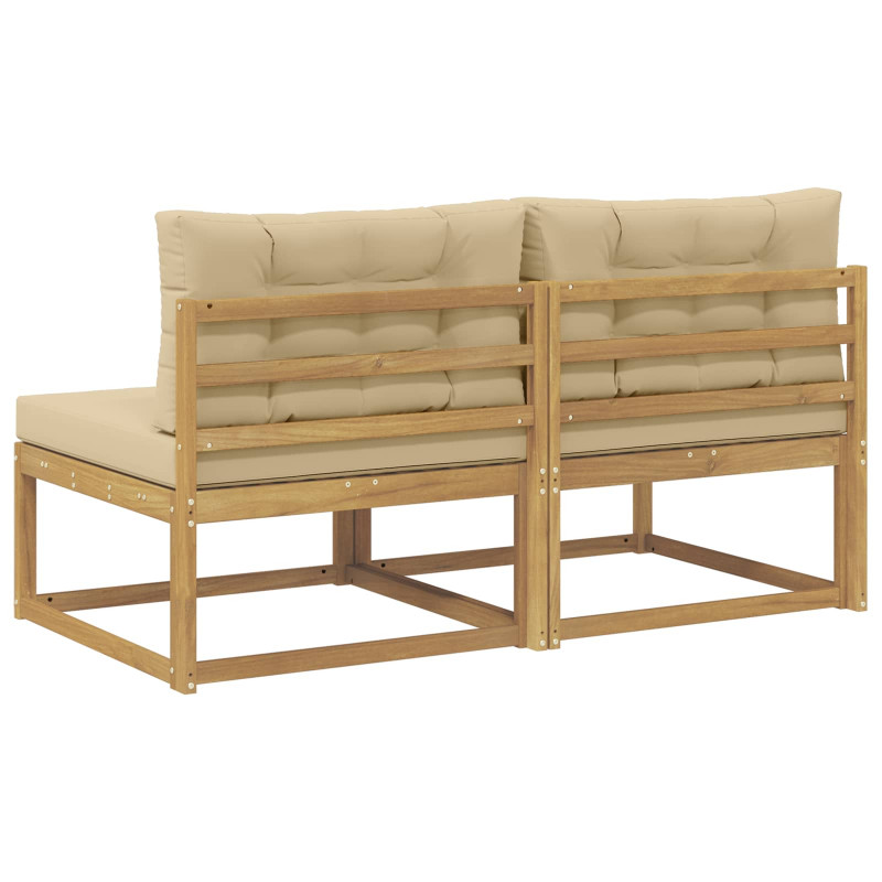 2 Sztuka Środkowa sofa ogrodowa Poliester Biały