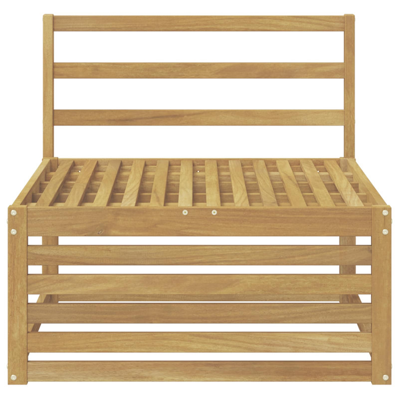 Środkowa sofa ogrodowa Lite Drewno Akacji Biały 83 x 79 x 73 cm
