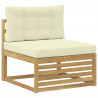 Środkowa sofa ogrodowa Lite Drewno Akacji Biały 83 x 79 x 73 cm