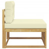 Środkowa sofa ogrodowa Lite Drewno Akacji Biały 83 x 79 x 73 cm