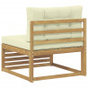 Środkowa sofa ogrodowa Lite Drewno Akacji Biały 83 x 79 x 73 cm