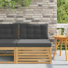 Środkowa sofa ogrodowa Lite Drewno Akacji Biały