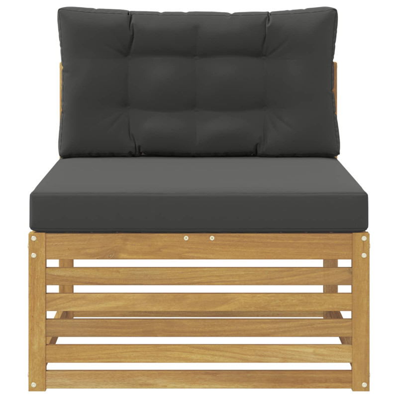 Środkowa sofa ogrodowa Lite Drewno Akacji Biały