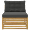 Środkowa sofa ogrodowa Lite Drewno Akacji Biały
