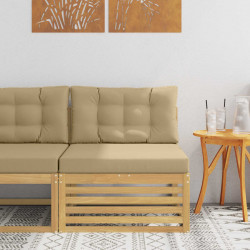 Środkowa sofa ogrodowa Lite Drewno Akacji Biały