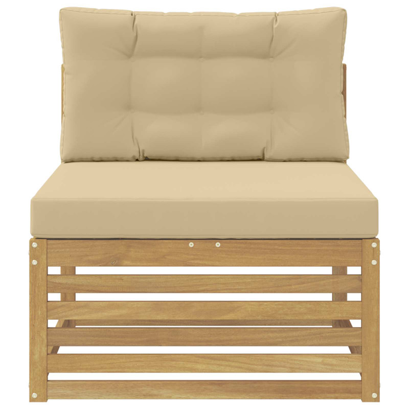 Środkowa sofa ogrodowa Lite Drewno Akacji Biały