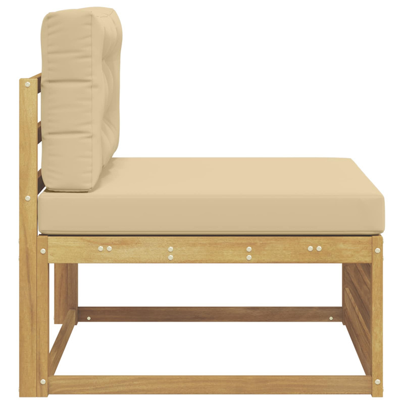 Środkowa sofa ogrodowa Lite Drewno Akacji Biały