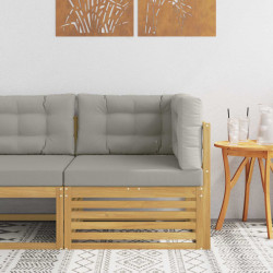 Sofa narożna na zewnątrz Lite Drewno Akacji Biały