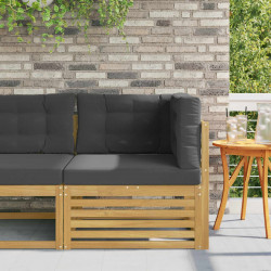 Sofa narożna na zewnątrz Lite Drewno Akacji Biały