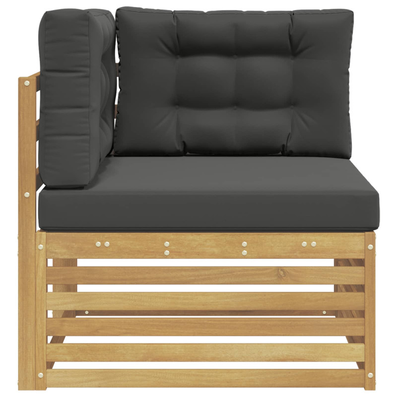 Sofa narożna na zewnątrz Lite Drewno Akacji Biały