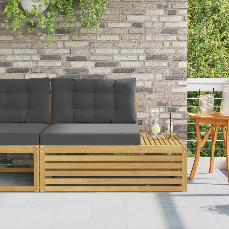 Sofa końcowa na zewnątrz z poduszką Biały 115 x 83 x 73 cm