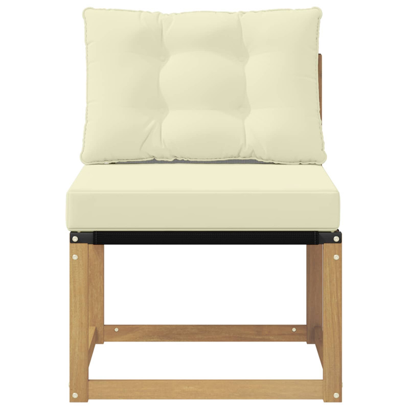Środkowa sofa ogrodowa Lite drewno akacjowe i tkanina tekstylna