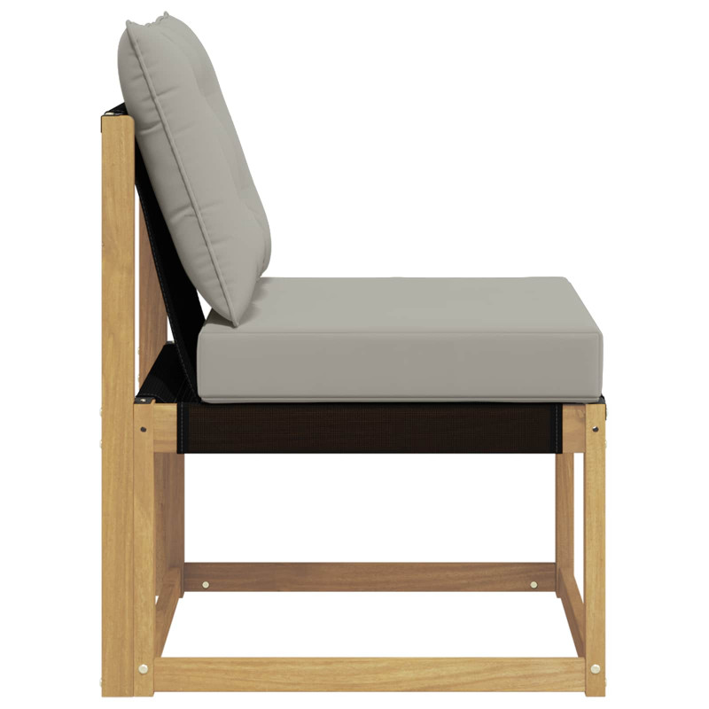 Środkowa sofa ogrodowa Lite drewno akacjowe i tkanina tekstylna