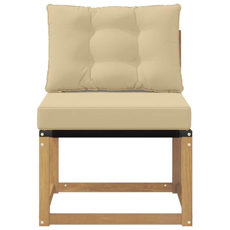 Środkowa sofa ogrodowa Lite drewno akacjowe i tkanina tekstylna