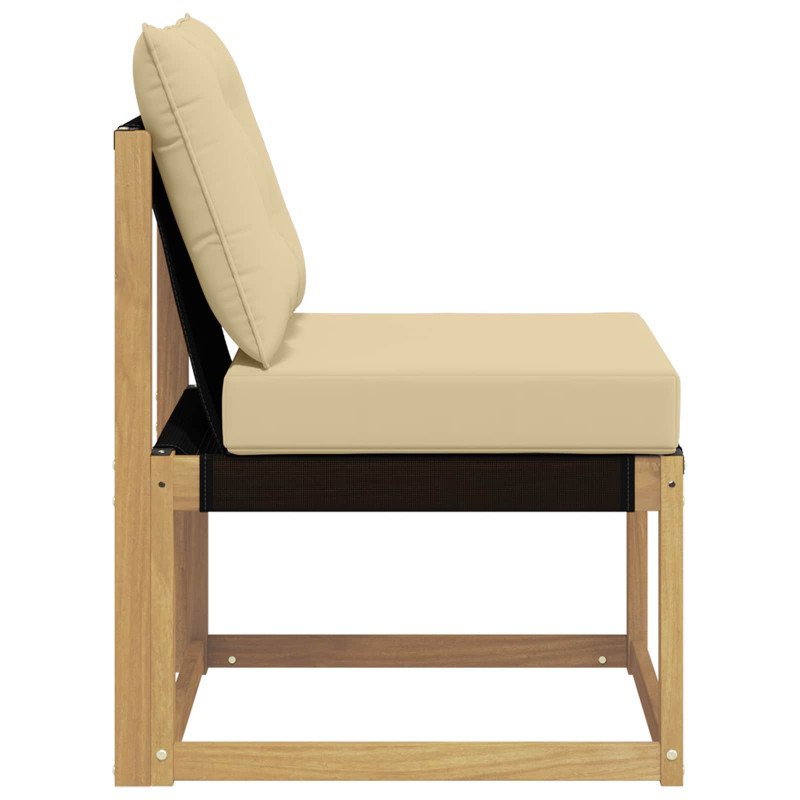 Środkowa sofa ogrodowa Lite drewno akacjowe i tkanina tekstylna