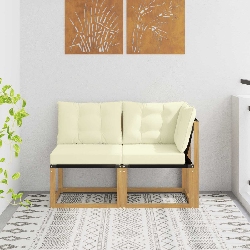 Modułowa sofa na zewnątrz z poduszką 2 Sztuka Biały