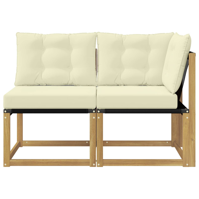 Modułowa sofa na zewnątrz z poduszką 2 Sztuka Biały