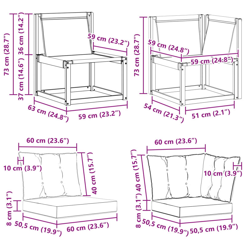 Modułowa sofa na zewnątrz z poduszką 2 Sztuka Biały