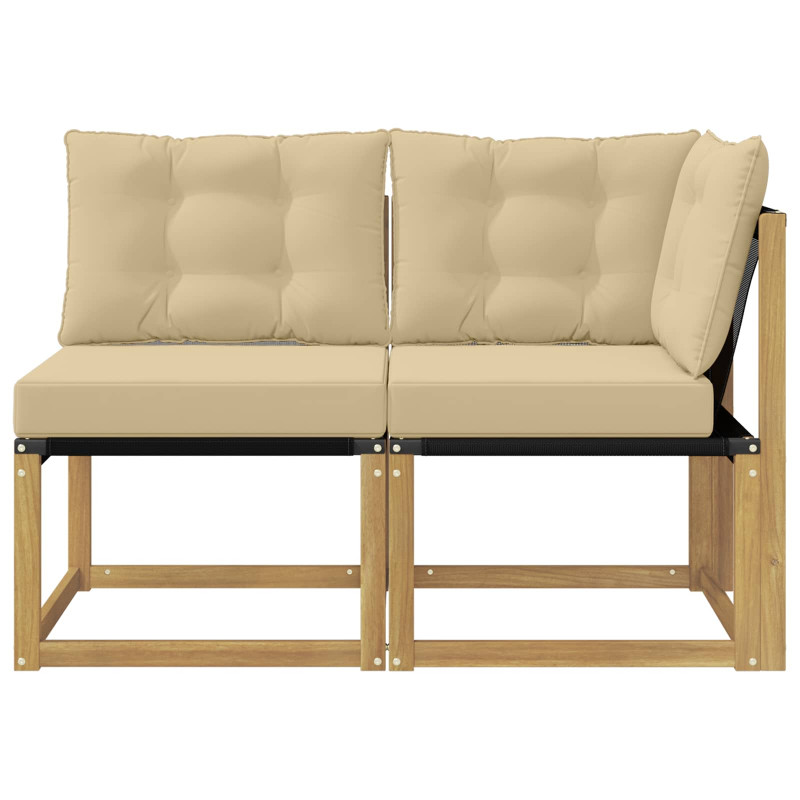 Modułowa sofa na zewnątrz z poduszką 2 Sztuka Biały