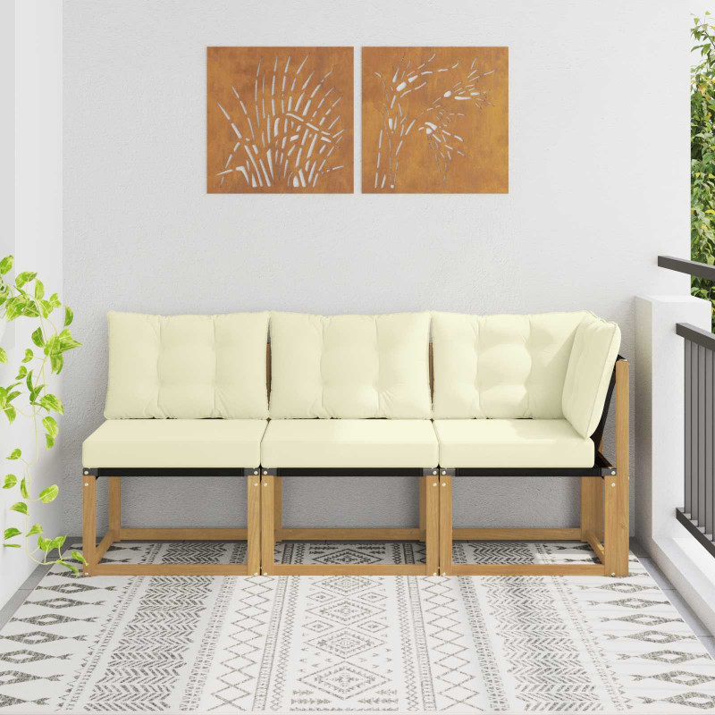 Modułowa sofa na zewnątrz z poduszką 3 Sztuka Biały