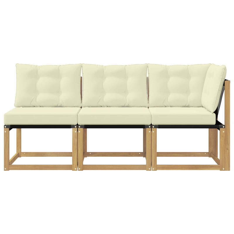 Modułowa sofa na zewnątrz z poduszką 3 Sztuka Biały
