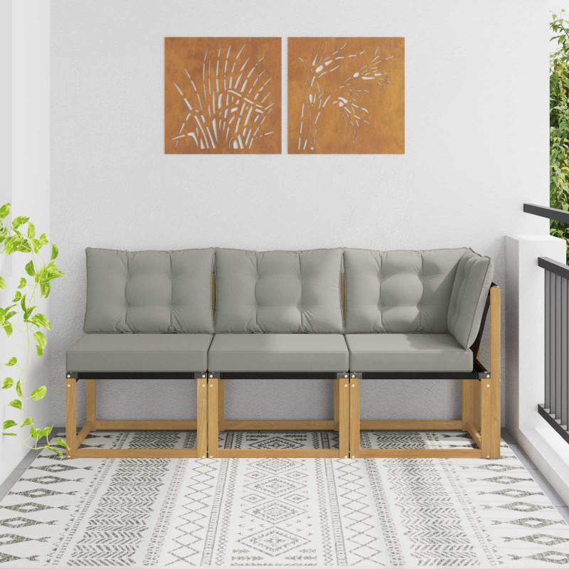 Modułowa sofa na zewnątrz z poduszką 3 Sztuka Biały