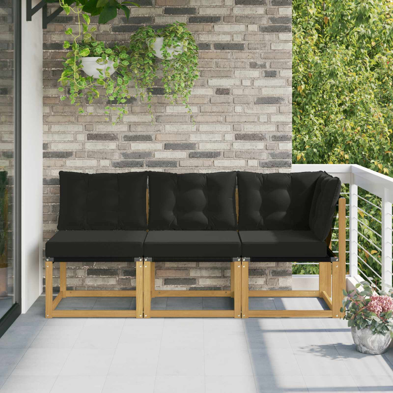 Modułowa sofa na zewnątrz z poduszką 3 Sztuka Biały