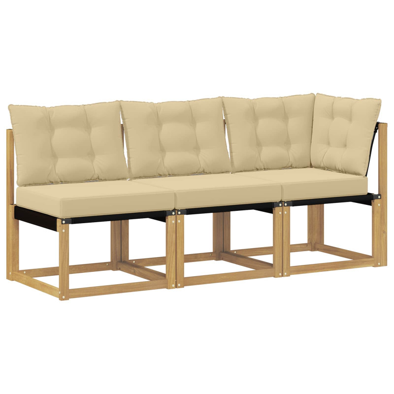 Modułowa sofa na zewnątrz z poduszką 3 Sztuka Biały