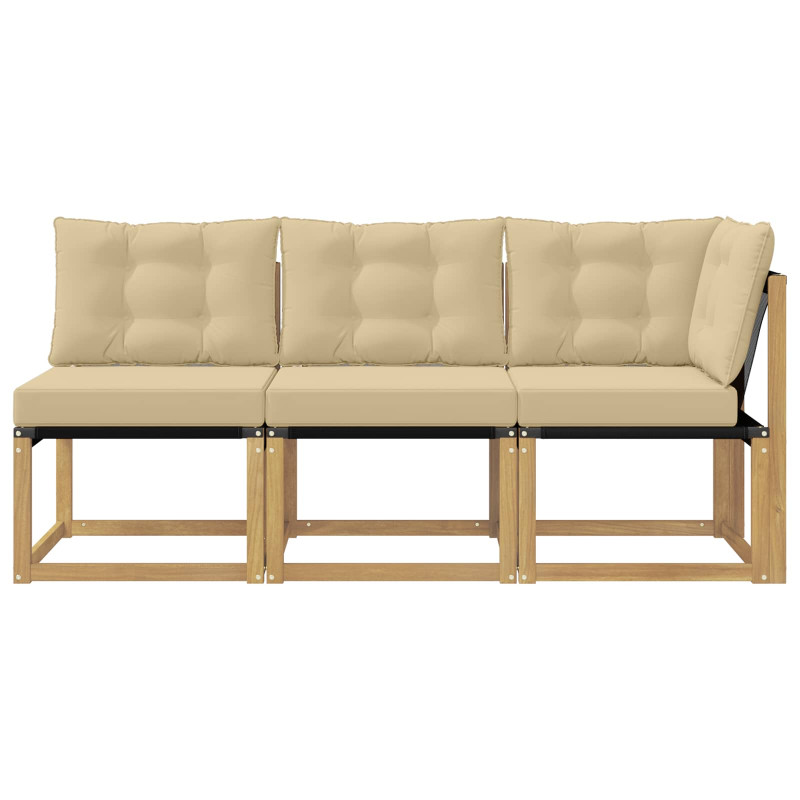 Modułowa sofa na zewnątrz z poduszką 3 Sztuka Biały