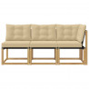 Modułowa sofa na zewnątrz z poduszką 3 Sztuka Biały