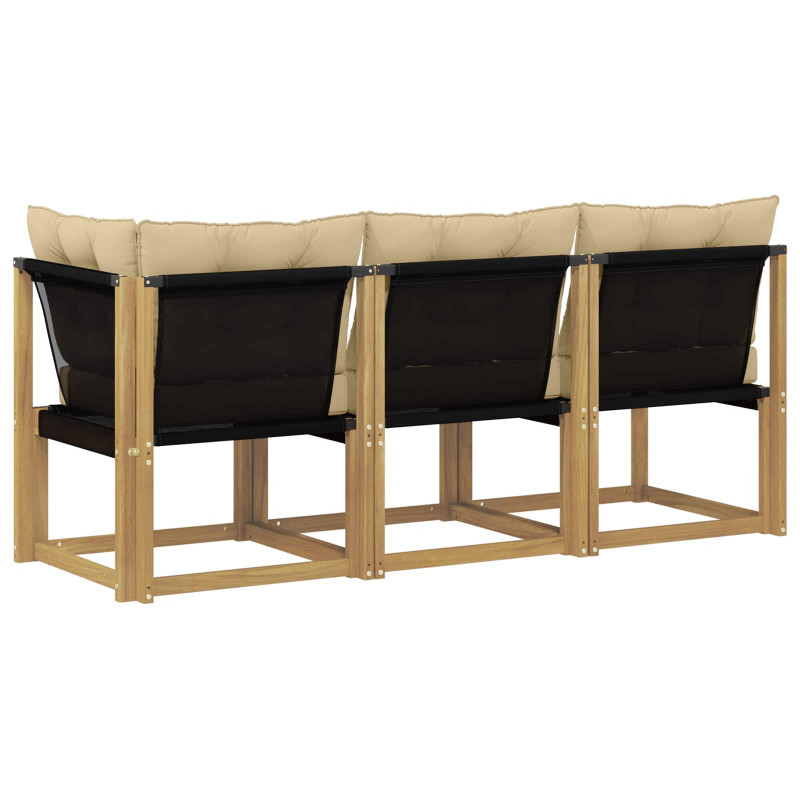 Modułowa sofa na zewnątrz z poduszką 3 Sztuka Biały