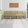 Środkowa sofa ogrodowa Drewno akacji i tekstylen Biały