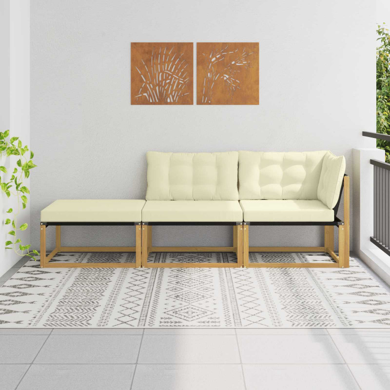 Zestaw sof narożnych z poduszką Biały 241,5 x 83 x 73 cm