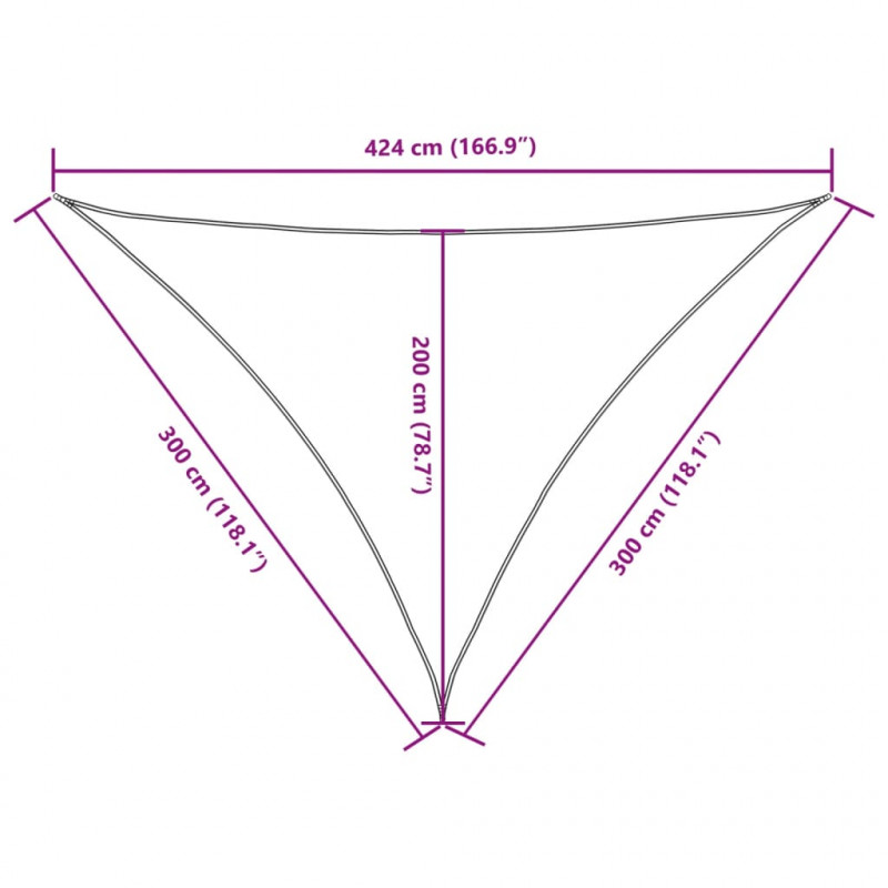 Trójkątny żagiel ogrodowy, tkanina Oxford, 3x3x4,24 m, czarny