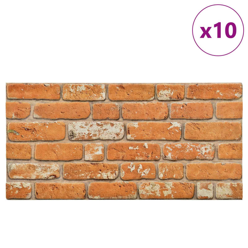 Panele ścienne 10 pcs Cegła 100 x 50 cm Pianka EPS