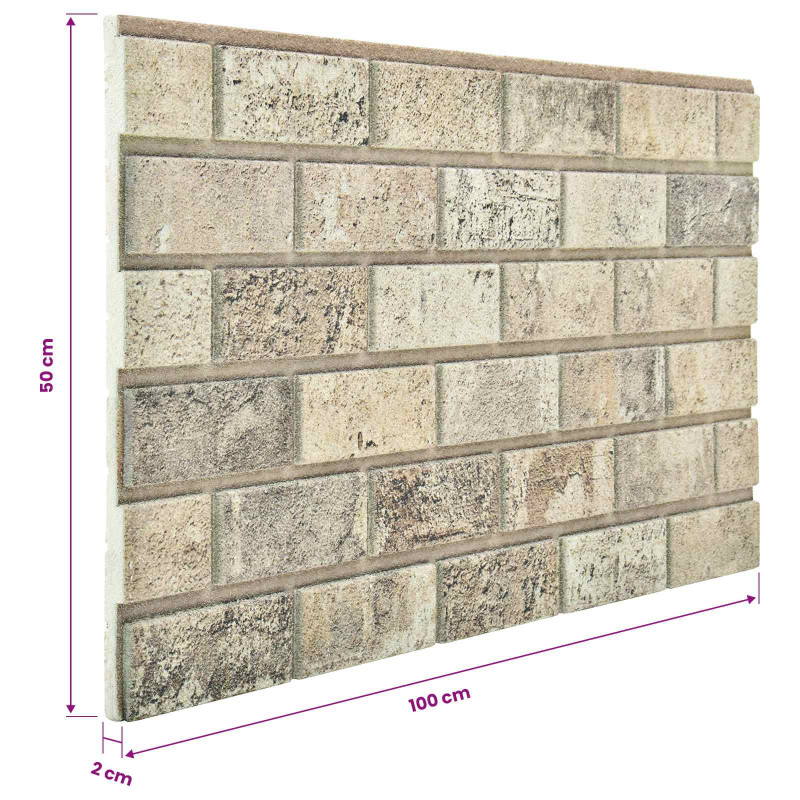 Panele ścienne 10 pcs piaskowy 100 x 50 cm Pianka EPS