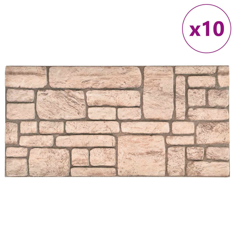 Panele ścienne 10 pcs Beżowy 100 x 50 cm Pianka EPS