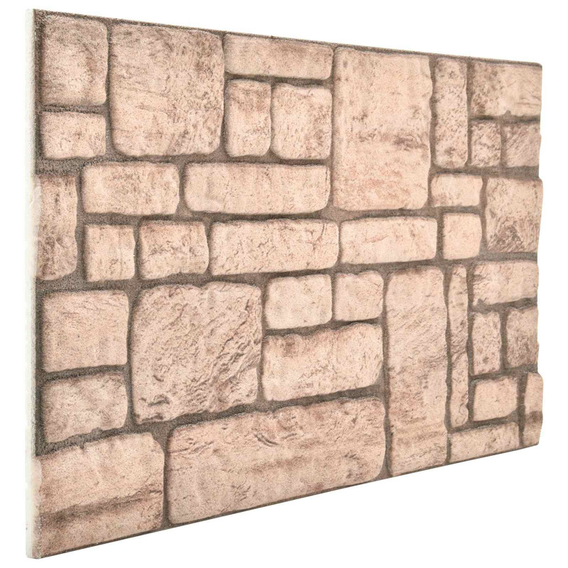 Panele ścienne 10 pcs Beżowy 100 x 50 cm Pianka EPS