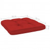 Krzesła ogrodowe z czerwonymi poduszkami, 2 szt., drewniane