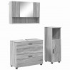 Zestaw mebli łazienkowych z szufladą z półką 3 pcs Szary Sonoma