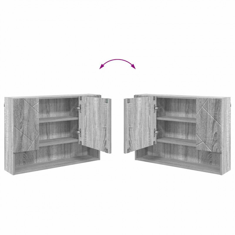 Zestaw mebli łazienkowych z szufladą z półką 3 pcs Szary Sonoma