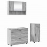 Zestaw mebli łazienkowych z szufladą z półką 3 pcs Szary Sonoma