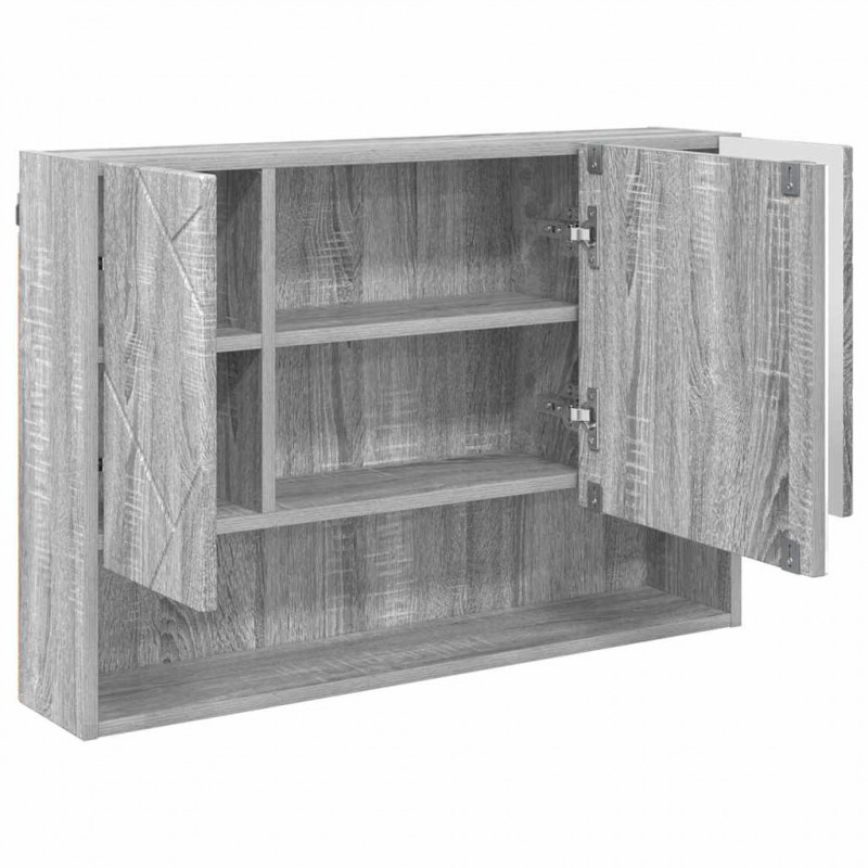 Zestaw mebli łazienkowych z szufladą z półką 3 pcs Szary Sonoma